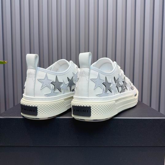 AMIRI White & Silver Star Low-Top Sneakers with Cream Sole
