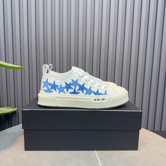 AMIRI White & Blue Star Low-Top Sneakers with Cream Sole