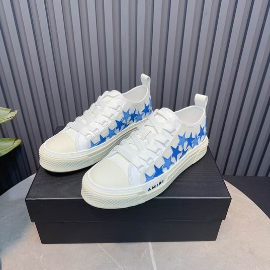 AMIRI White & Blue Star Low-Top Sneakers with Cream Sole