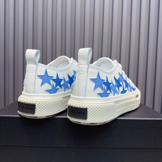 AMIRI White & Blue Star Low-Top Sneakers with Cream Sole