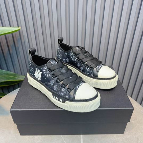 AMIRI Black Bandana Print Low-Top Sneakers