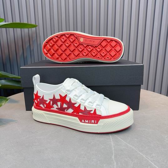 AMIRI White & Red Star Low-Top Sneakers with Cream Sole