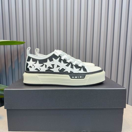 AMIRI Black & White Star Low-Top Sneakers with Cream Sole