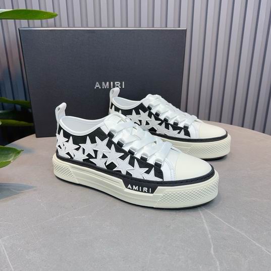 AMIRI Black & White Star Low-Top Sneakers with Cream Sole