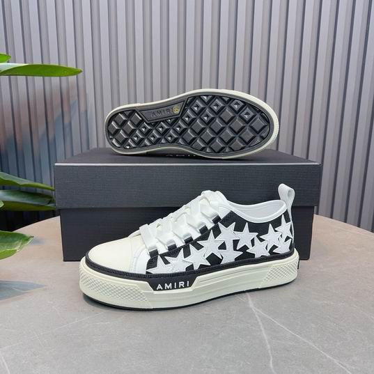 AMIRI Black & White Star Low-Top Sneakers with Cream Sole