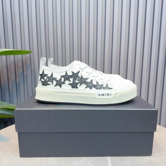 AMIRI White & Black Star Low-Top Sneakers with Cream Sole