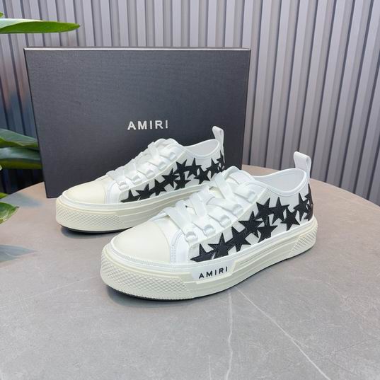 AMIRI White & Black Star Low-Top Sneakers with Cream Sole