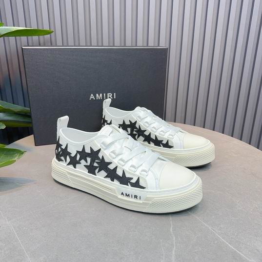 AMIRI White & Black Star Low-Top Sneakers with Cream Sole