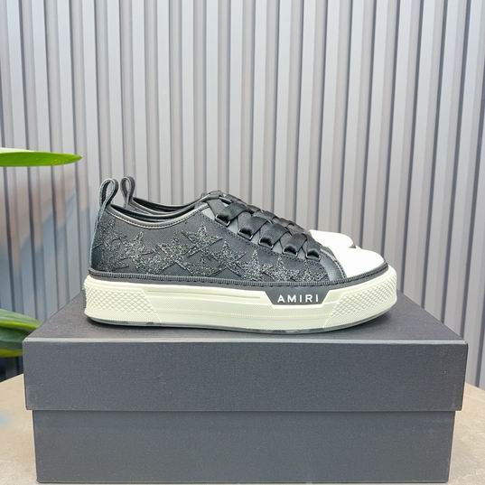 AMIRI Black Tonal Star Low-Top Sneakers with Cream Sole