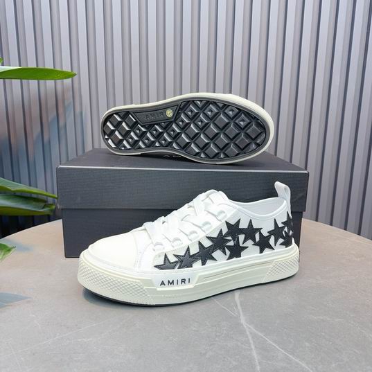 AMIRI White & Black Star Low-Top Sneakers with Cream Sole