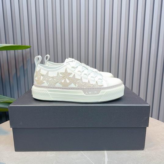 AMIRI White & Beige Star Low-Top Sneakers with Cream Sole