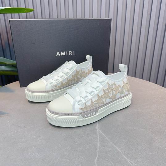 AMIRI White & Beige Star Low-Top Sneakers with Cream Sole