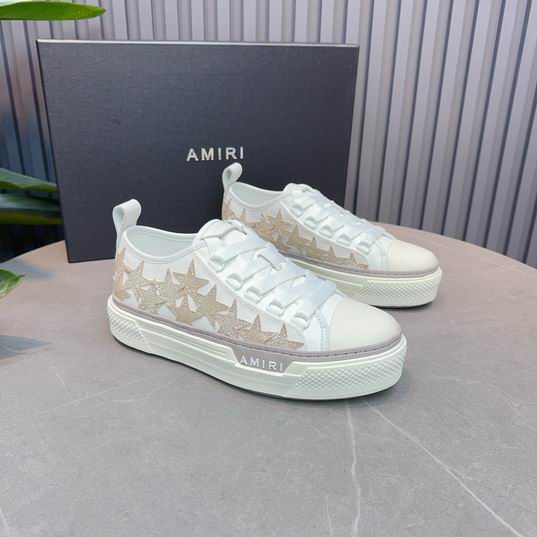 AMIRI White & Beige Star Low-Top Sneakers with Cream Sole