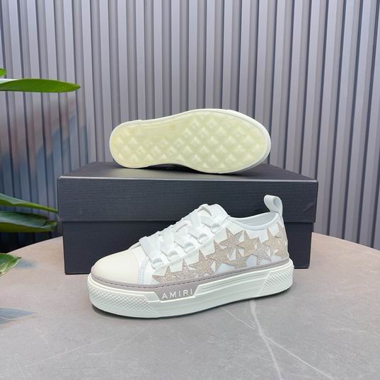 AMIRI White & Beige Star Low-Top Sneakers with Cream Sole