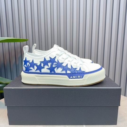 AMIRI White & Royal Blue Star Low-Top Sneakers