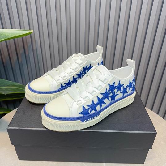 AMIRI White & Royal Blue Star Low-Top Sneakers
