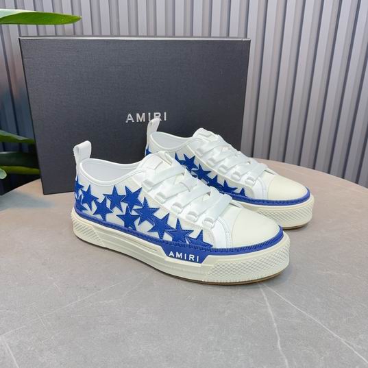 AMIRI White & Royal Blue Star Low-Top Sneakers