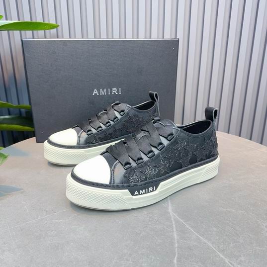 AMIRI Black Tonal Star Low-Top Sneakers with Cream Sole