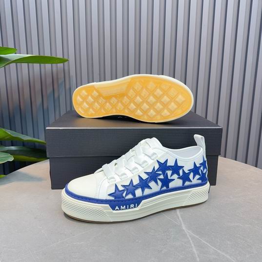 AMIRI White & Royal Blue Star Low-Top Sneakers