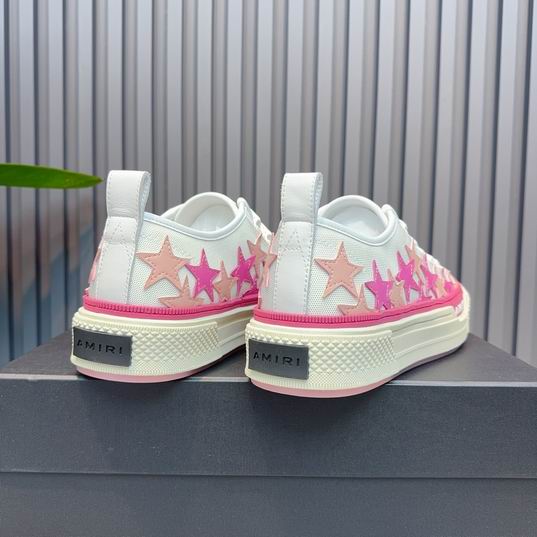 AMIRI White & Pink Star Low-Top Sneakers with Cream Sole