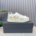 AMIRI White & Tan Star Low-Top Sneakers with Cream Sole
