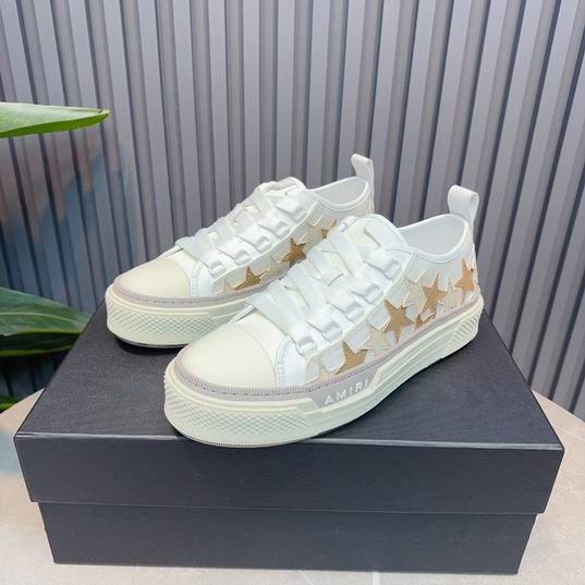 AMIRI White & Tan Star Low-Top Sneakers with Cream Sole
