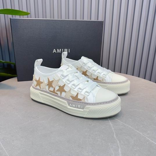AMIRI White & Tan Star Low-Top Sneakers with Cream Sole