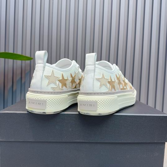 AMIRI White & Tan Star Low-Top Sneakers with Cream Sole