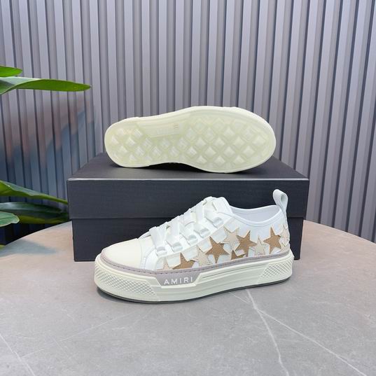 AMIRI White & Tan Star Low-Top Sneakers with Cream Sole