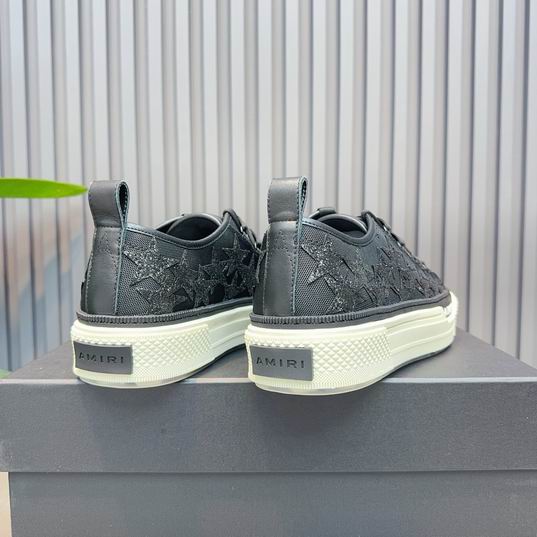 AMIRI Black Tonal Star Low-Top Sneakers with Cream Sole