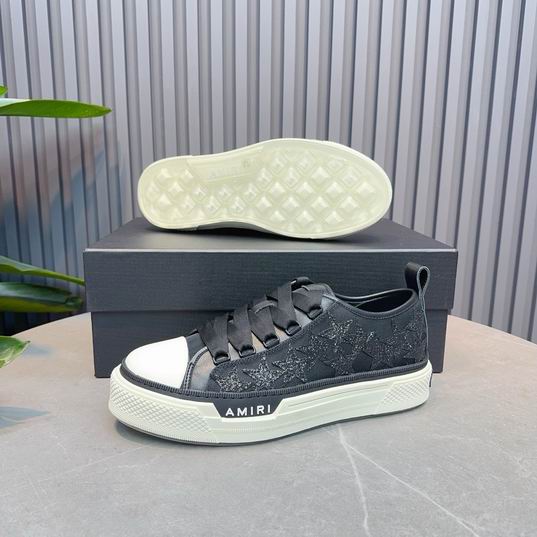 AMIRI Black Tonal Star Low-Top Sneakers with Cream Sole