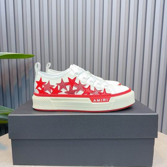 AMIRI White & Red Star Low-Top Sneakers with Cream Sole