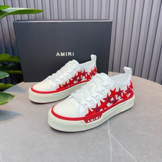 AMIRI White & Red Star Low-Top Sneakers with Cream Sole
