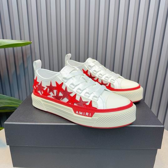 AMIRI White & Red Star Low-Top Sneakers with Cream Sole