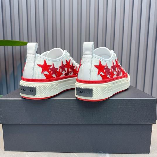 AMIRI White & Red Star Low-Top Sneakers with Cream Sole