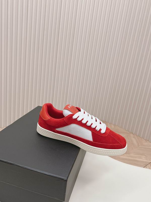 AMIRI Red Low-Top Sneakers with White Star Panels