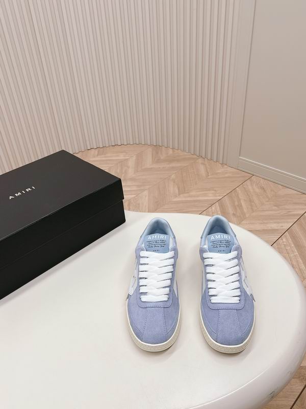 AMIRI Light Blue Low-Top Sneakers with White Star Panels