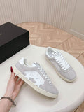 AMIRI Light Grey Low-Top Sneakers with White Star Panels