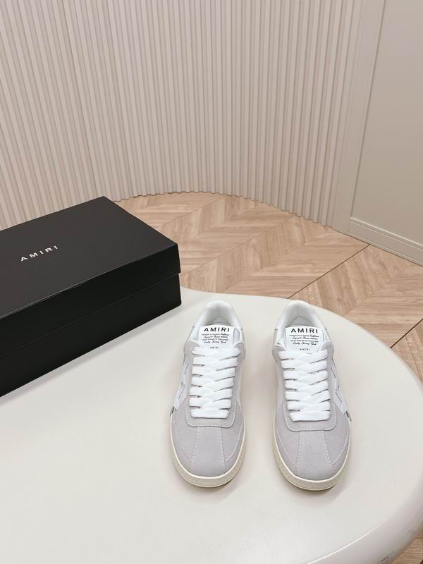 AMIRI Light Grey Low-Top Sneakers with White Star Panels