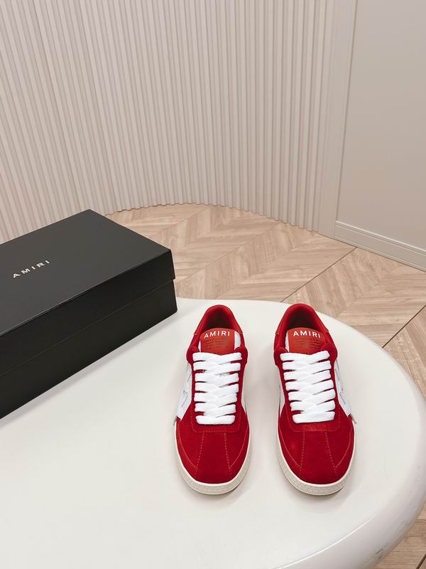 AMIRI Red Low-Top Sneakers with White Star Panels