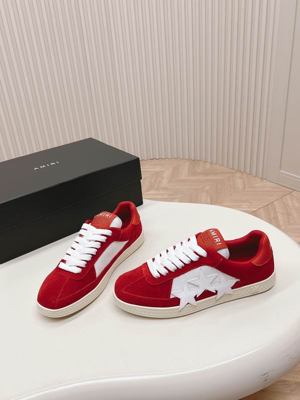 AMIRI Red Low-Top Sneakers with White Star Panels