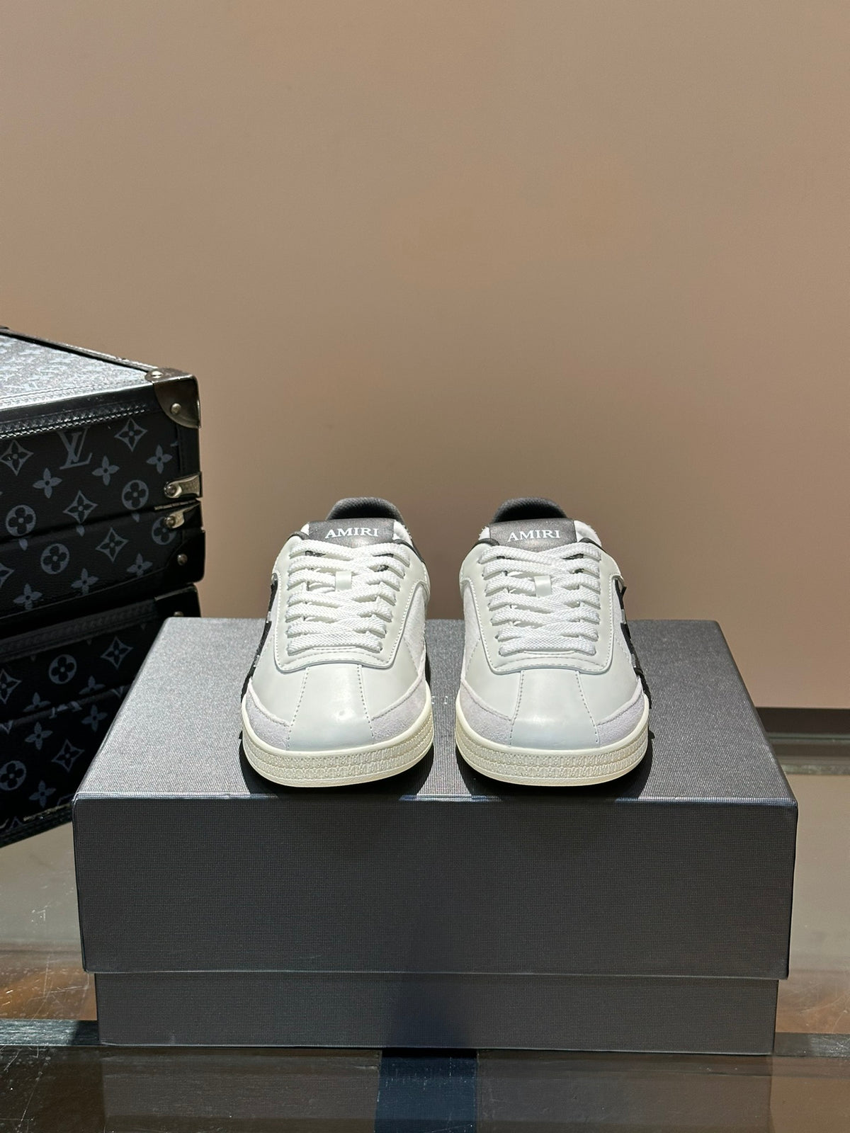 AMIRI White Low-Top Sneakers with Black Star Details