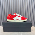AMIRI Red Low-Top Sneakers with White Stars and Cream Sole