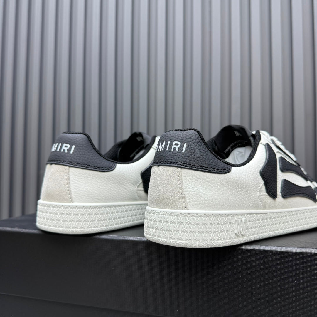 AMIRI White Low-Top Sneakers with Black Bone Details
