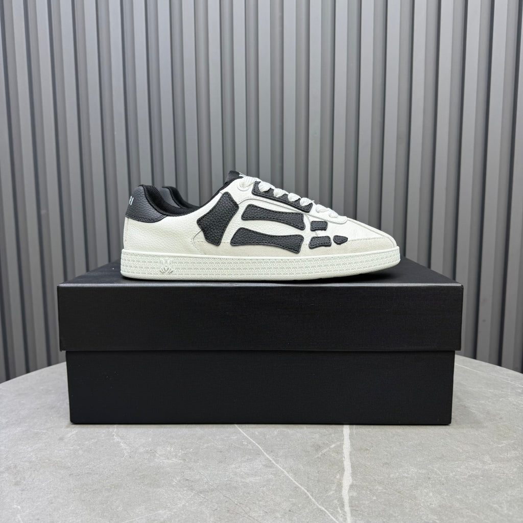 AMIRI White Low-Top Sneakers with Black Bone Details