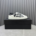 AMIRI White Low-Top Sneakers with Black Bone Details