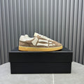 AMIRI Taupe Low-Top Sneakers with Cream Bone Details and Gum Sole