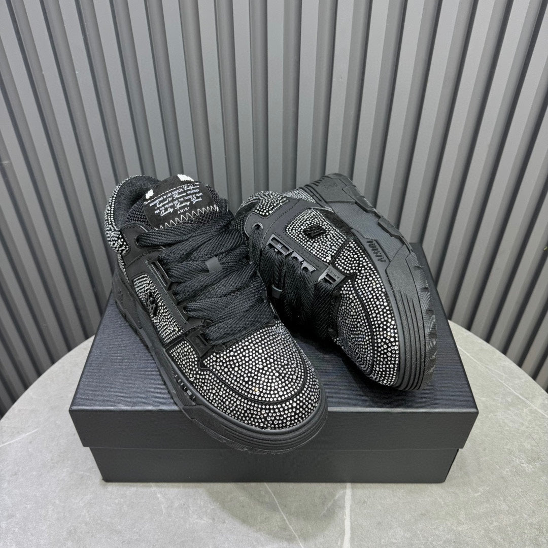 AMIRI Black Embellished Sneakers with Chunky Sole