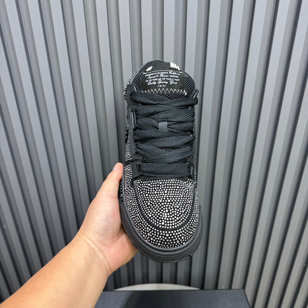 AMIRI Black Embellished Sneakers with Chunky Sole
