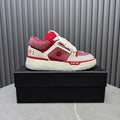 AMIRI Red and White Embellished Sneakers with Chunky Sole